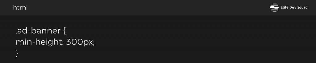 space for ads and banners
